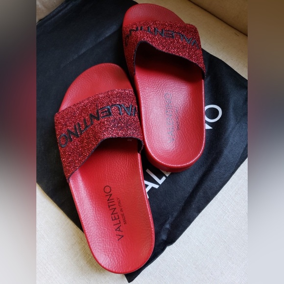 Brand New VALENTINO by Mario Valentino Solaia Locker Glitter SLIDE with box - Picture 5 of 10